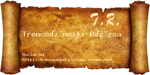 Trencsánszki Rózsa névjegykártya