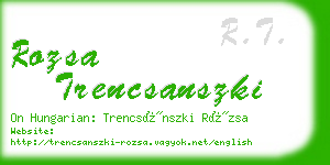 rozsa trencsanszki business card